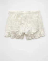 AE Stretch Linen-Blend Ruffle Short