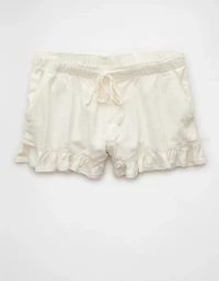 AE Stretch Linen-Blend Ruffle Short