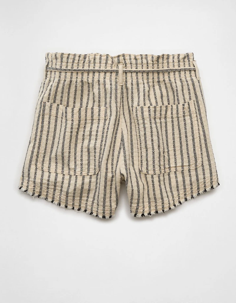 AE High-Waisted Paperbag Waist Striped Short
