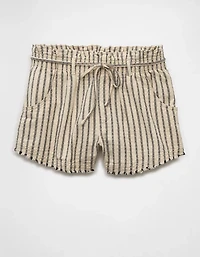 AE High-Waisted Paperbag Waist Striped Short