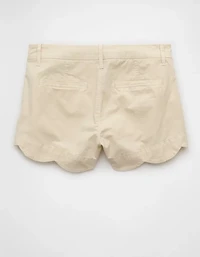 AE Stretch High-Waisted Scalloped Trouser Short