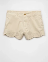 AE Stretch High-Waisted Scalloped Trouser Short