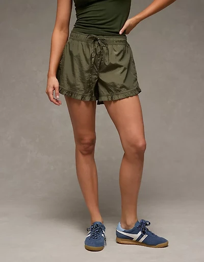 AE Stretch High-Waisted Ruffle Hem Short