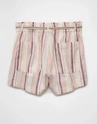 AE Sunchaser Knit High-Waisted Linen-Blend Striped Short