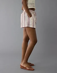 AE Sunchaser Knit High-Waisted Linen-Blend Striped Short