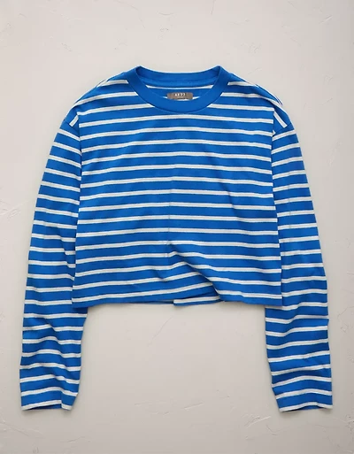 AE77 Boxy Long-Sleeve Stripe T-Shirt