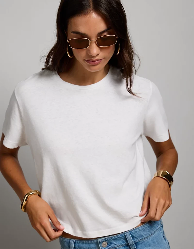 T-shirt en mélange de lin haut gamme AE77