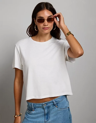 T-shirt en mélange de lin haut gamme AE77