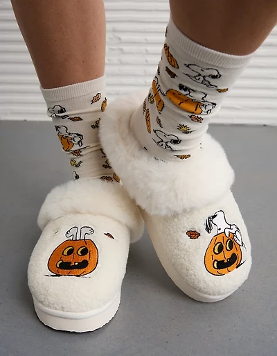 Pantoufles à motif de citrouilles Snoopy AE