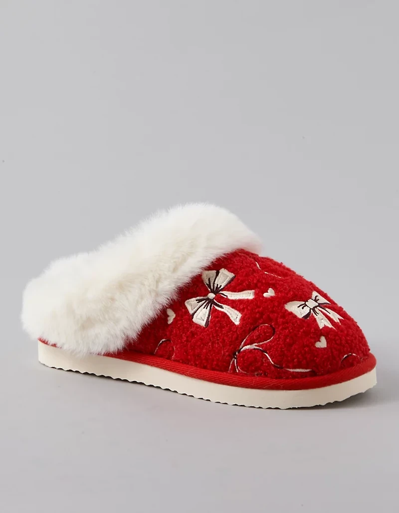AE Holiday Bows Scuff Slipper