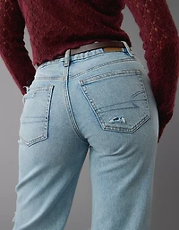 Jean-cigarette déchiré à taille haute en rondeur rigide et extensible AE