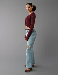 AE Strigid Curvy Ripped High-Waisted Stovepipe Jean