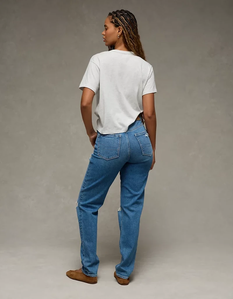 AE Strigid Curvy Ripped Mom Jean