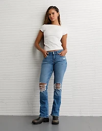 Jean à jambe semi-évasée seconde peau déchiré taille haute Next Level AE