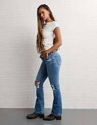 Jean à jambe semi-évasée seconde peau déchiré taille haute Next Level AE
