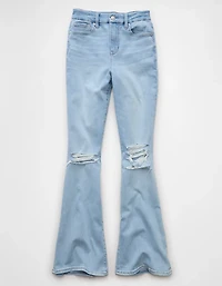 Jean à jambe évasée taille très haute déchiré en rondeur Next Level AE
