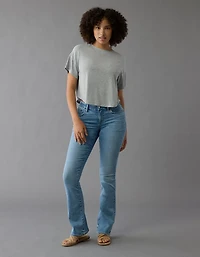 Jean moulant en rondeur à taille haute et jambe semi-évasée Luxe AE