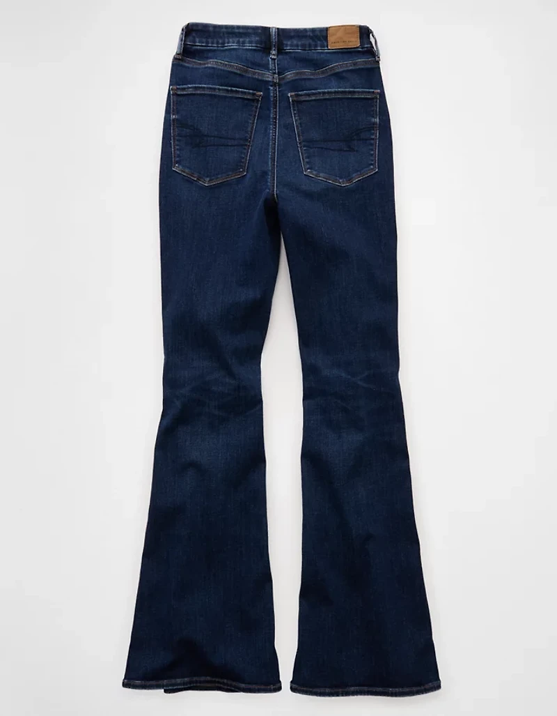 Jean à jambe évasée taille très haute en rondeur AE