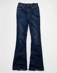 Jean à jambe évasée taille très haute en rondeur AE