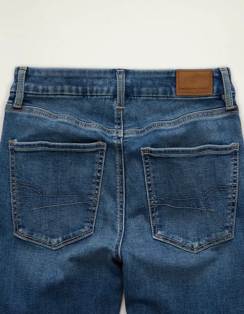 Jean à jambe évasée taille très haute en rondeur AE