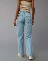 Jean-cigarette déchiré à taille haute rigide et extensible AE