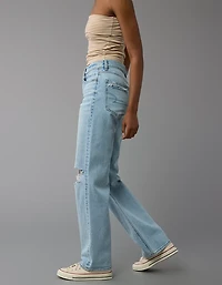 Jean-cigarette déchiré à taille haute rigide et extensible AE