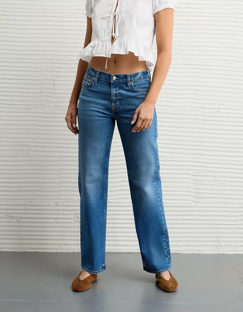 AE Stretch Studded High-Waisted Stovepipe Jean