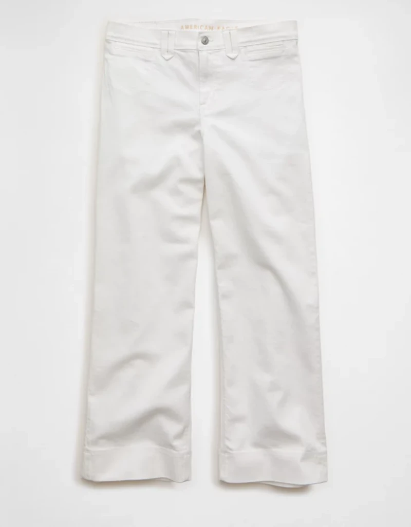 Jean-cigarette court à taille haute extensible AE