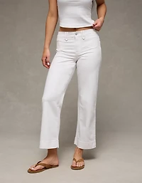 Jean-cigarette court à taille haute extensible AE