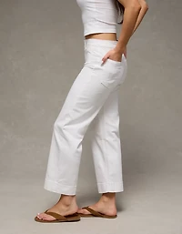 Jean-cigarette court à taille haute extensible AE