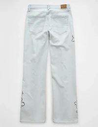 AE Stretch High-Waisted Embroidered Floral Stovepipe Jean