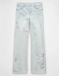 AE Stretch High-Waisted Embroidered Floral Stovepipe Jean