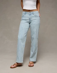 AE Stretch High-Waisted Laser Print Stovepipe Jean