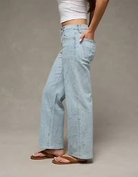 AE Stretch High-Waisted Laser Print Stovepipe Jean