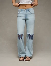 Jean-cigarette à taille haute avec appliqué extensible AE