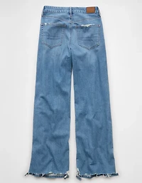 Jean ample à jambe large taille très haute déchiré en rondeur et extensible Drapé de rêveAE