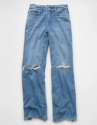 Jean ample à jambe large taille très haute déchiré en rondeur et extensible Drapé de rêveAE