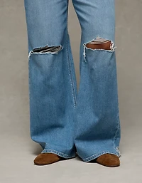 AE Dreamy Drape Stretch Curvy Ripped Super High-Waisted Baggy Wide-Leg Jean