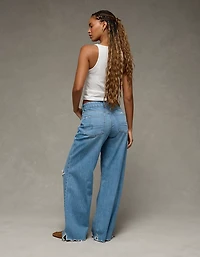 Jean ample à jambe large taille très haute déchiré en rondeur et extensible Drapé de rêveAE