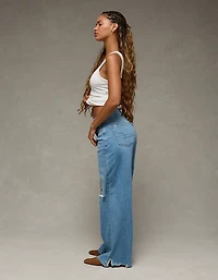 Jean ample à jambe large taille très haute déchiré en rondeur et extensible Drapé de rêveAE
