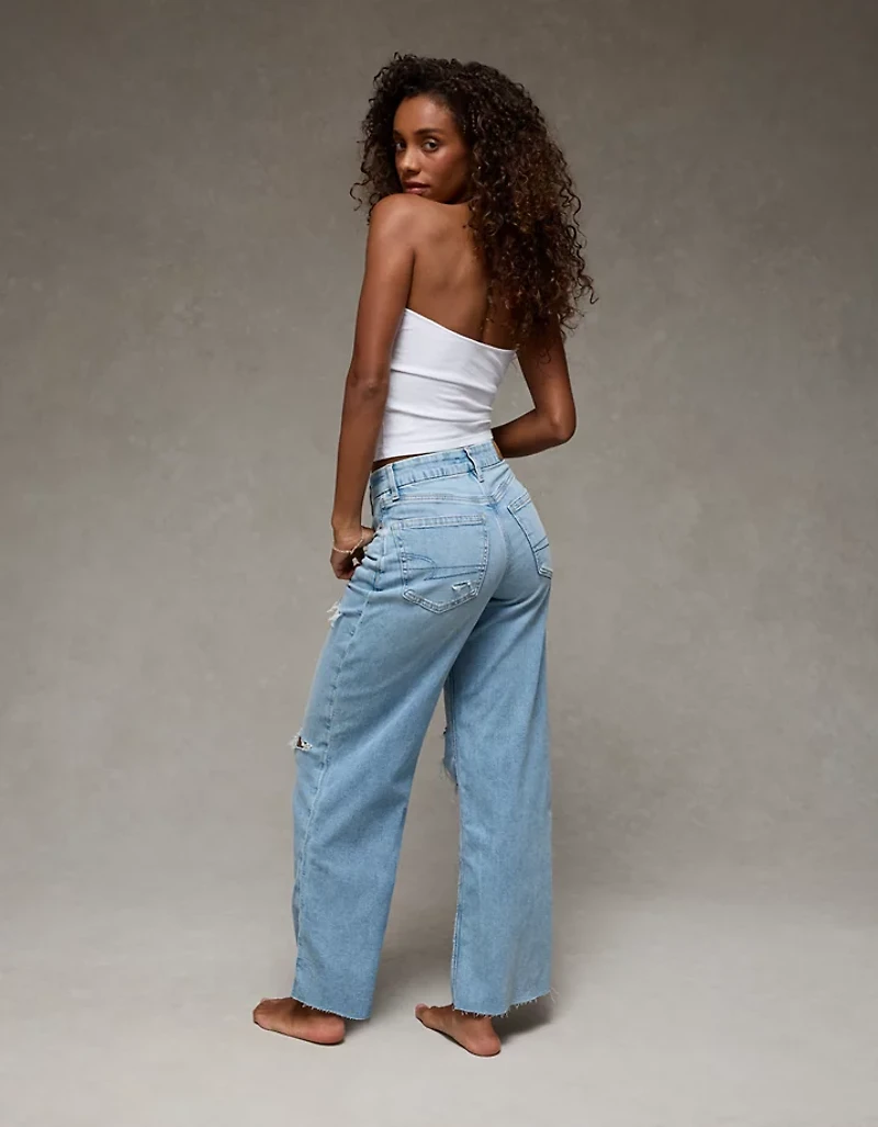 AE Dreamy Drape Stretch Curvy Super High-Waisted Baggy Wide-Leg Jean