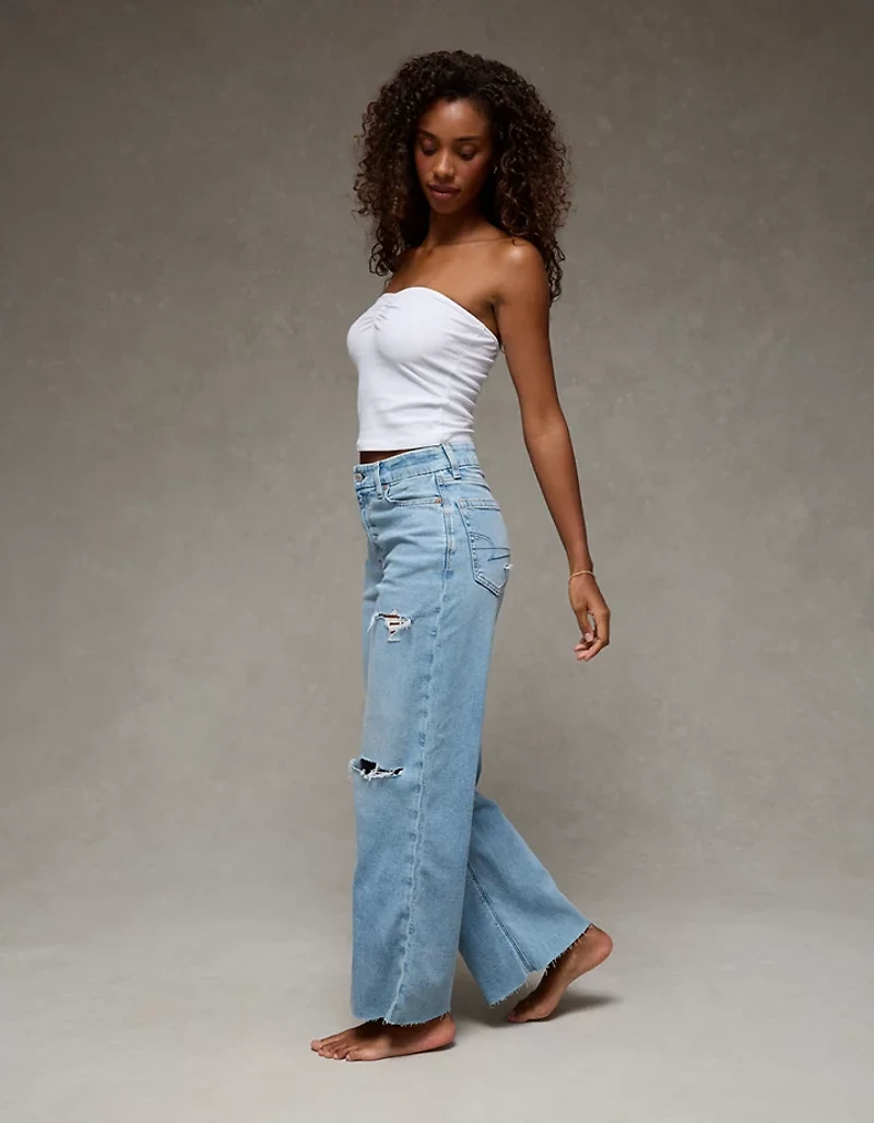 AE Dreamy Drape Stretch Curvy Super High-Waisted Baggy Wide-Leg Jean