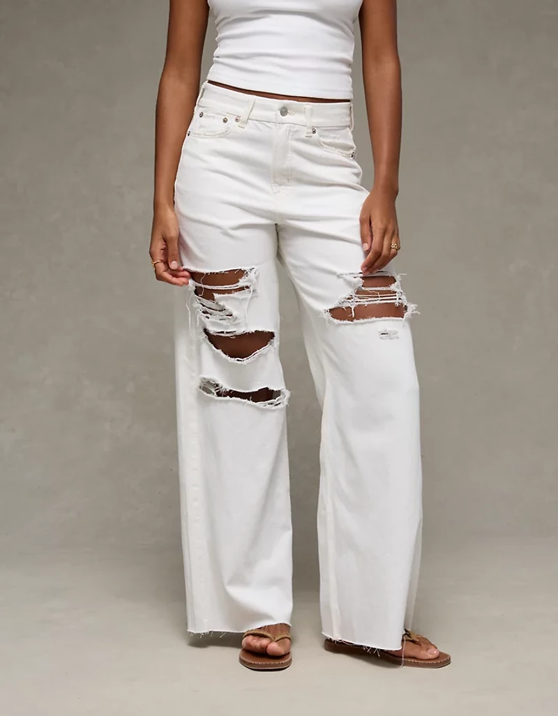 AE Dreamy Drape Strigid Curvy Super High-Waisted Baggy Wide-Leg Jean