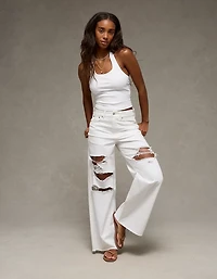 AE Dreamy Drape Strigid Curvy Super High-Waisted Baggy Wide-Leg Jean