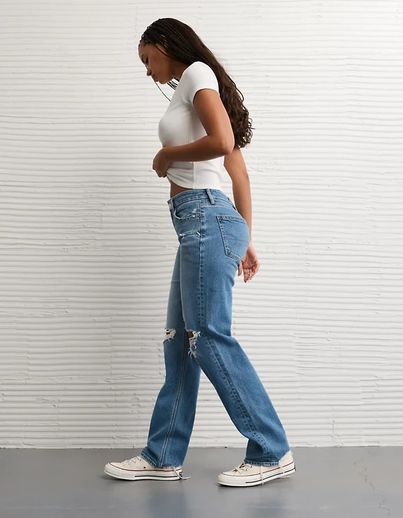 AE Stretch Curvy Ripped Straight Jean