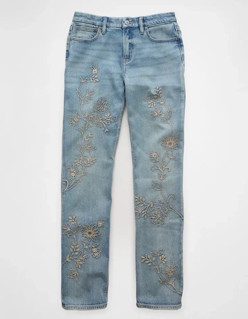 AE Stretch Curvy High-Waisted Chain-Stitch Straight Jean