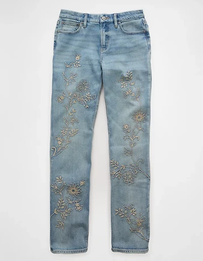 AE Stretch Curvy High-Waisted Chain-Stitch Straight Jean