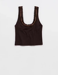 Superchill Cotton Rib Lace Tank Top