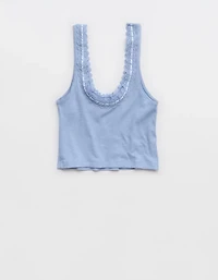 Superchill Cotton Rib Lace Tank Top