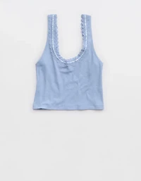 Superchill Cotton Rib Lace Tank Top